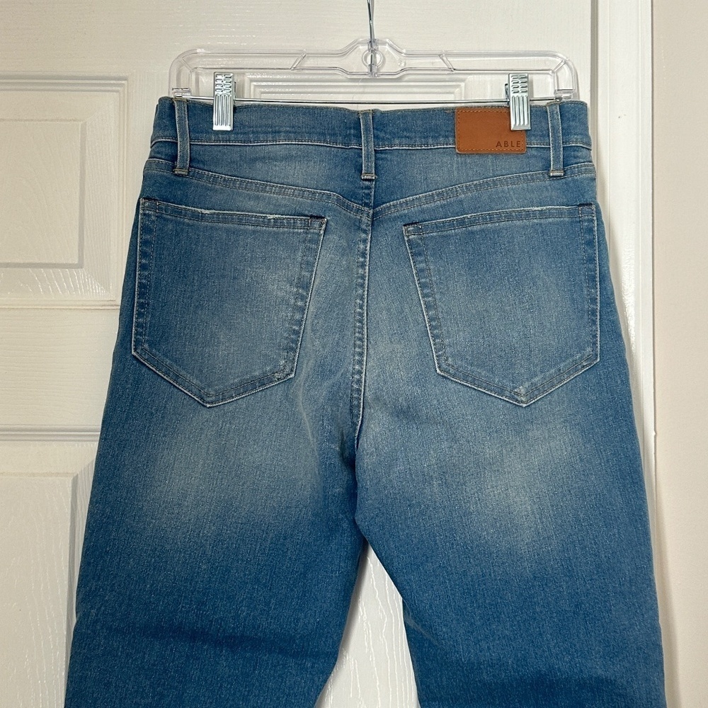 ABLE The High Rise Jeans Medium Wash Size 29 Distressed Ankle Vintage Wash - Picture 4 of 10